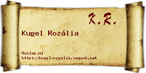 Kugel Rozália névjegykártya